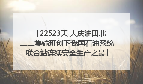 22523天 大庆油田北二二集输班创下我国石油系统联合站连续安全生产之最