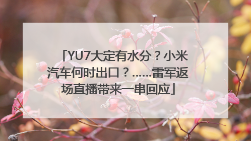YU7大定有水分？小米汽车何时出口？……雷军返场直播带来一串回应